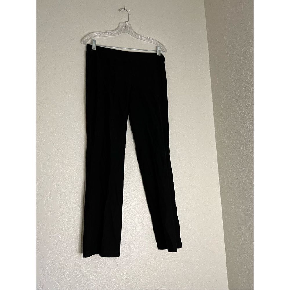 Eileen Fisher Black Stretch‎ Viscose Nylon Blend Straight Leg Pull On Pants Sz S